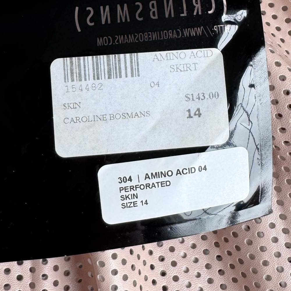 CAROLINE BOSMANS Amino Acid Skirt Perforated Skin Pink Size 14 NEW Avant Garde - Picture 6 of 9
